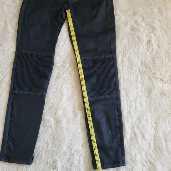 Madewell Skinny Skinny Racetrack Black Coated Moto Jeans Size 28 - Picture 13 of 13